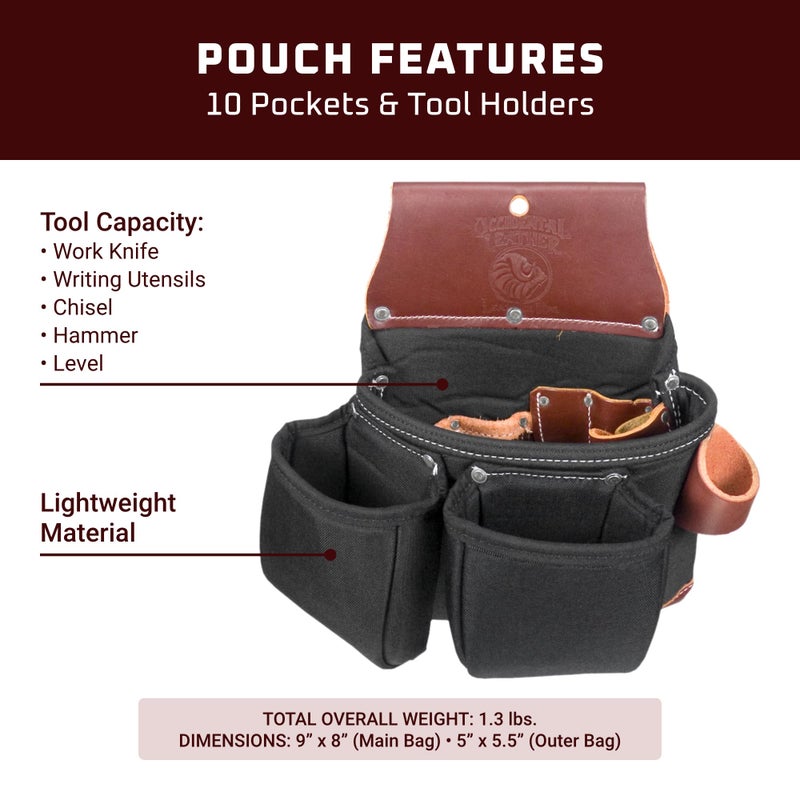 Occidental Leather OxyLights 3 Pouch Tool Bag - Black - 10 Pockets & Tool Holders - Made in USA - Image 3